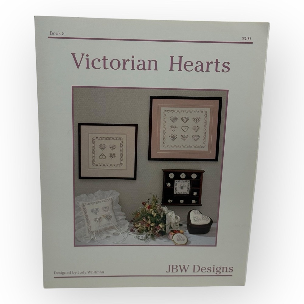 1990 JBW Designs Book 5 Victorian Hearts Cross Stitch Leaflet Country Style